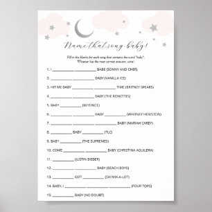 Poster Nom du jeu de Baby shower de chanson