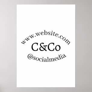 Poster nom du logo lettre entreprise site web médias soci