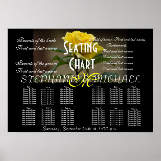 Poster Nom du monogramme de fleurs de fleurs de mariage