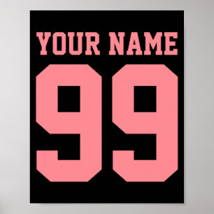 Poster Nom Numéro Football Soccer Garçon Fille Personnali