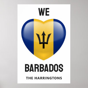 Poster Nom personnalisé Barbados Love