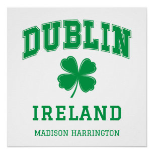 Poster Nom personnalisé Dublin Irlande