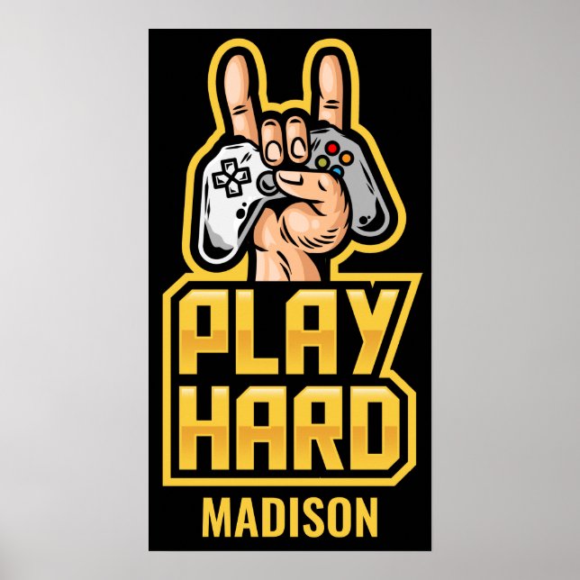 Poster Nom personnalisé Gamer (Devant)