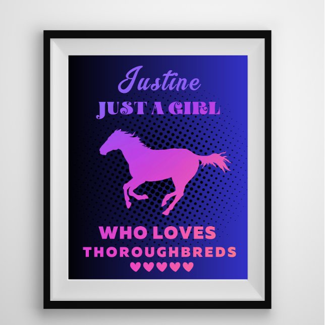 Poster Nom personnalisé Juste une fille qui aime les breb (Créateur téléchargé)