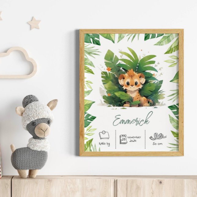 Poster Nom personnalisé lion boho pépinière art imprimé (Créateur téléchargé)