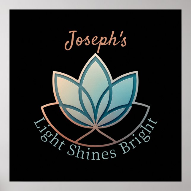 Poster Nom personnalisé Lotus - [NOM] Lumière brillante (Devant)