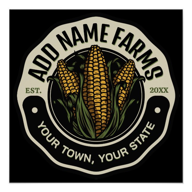 Poster Nom personnalisé Sweet Corn Garden Agricole (Devant)