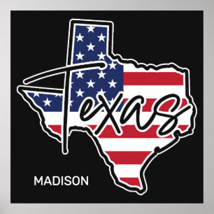 Poster Nom personnalisé Texas