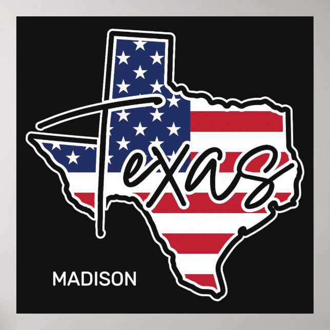 Poster Nom personnalisé Texas (Devant)