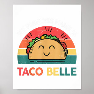 Poster Nom Princesse Taco Belle Cinco Mayo Funny Mexicain