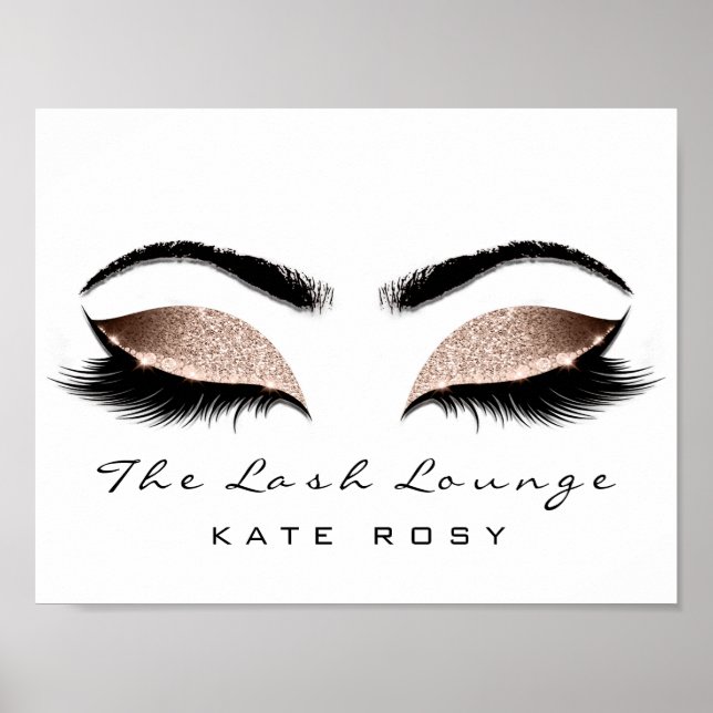 Poster Nom rose Maquillage Artiste Beauté Studio Lashes (Devant)