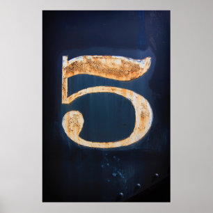 Poster Nombre vintage cinq