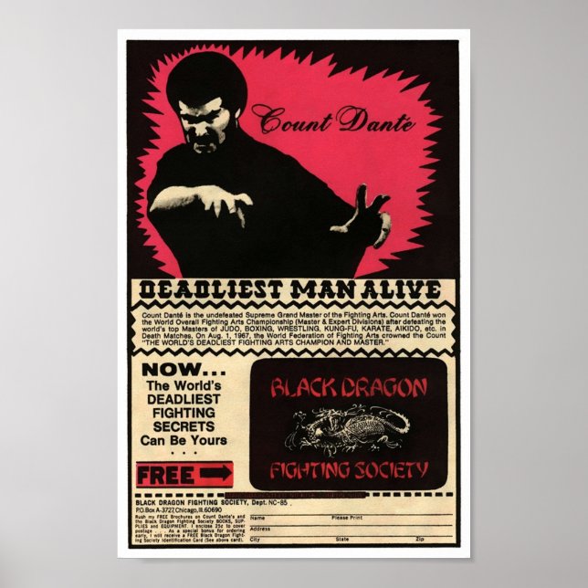 Poster Nombre vintage Dante (Devant)