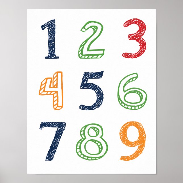 Poster Nombres 123 (Devant)