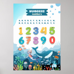 Poster Nombres mettant en vedette l'océan