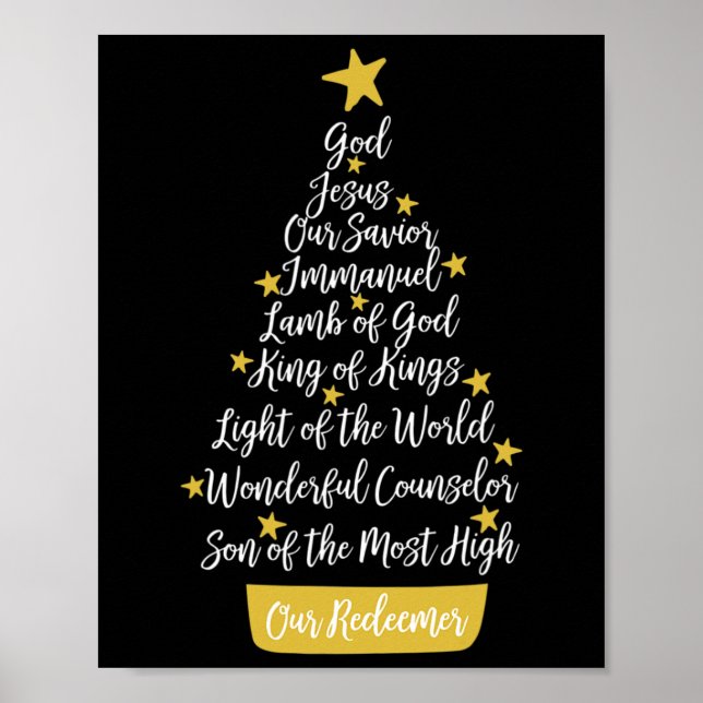Poster Noms De Jésus Foi Chrétienne Arbre De Noël Chri (Devant)