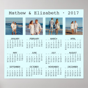 Poster Noms et photos de couple Calendrier photo 2017
