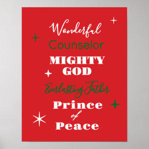 Poster Noms merveilleux de Conseiller de Jésus Noël