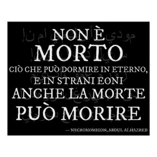 Poster "Non è morto..." - Il verso del Necronomicon