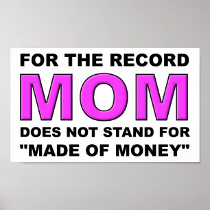 Poster Non fait de l'affiche drôle d'argent