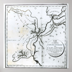 Poster Non III carte conjecturale de l'île de