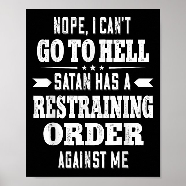 Poster Non je ne peux pas aller en enfer Satan a une ordo (Devant)