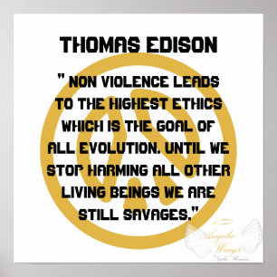 Poster Non violence ! Edison-Personnaliser de Thomas