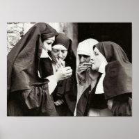 Nonnes fument Photographie Vintage XS