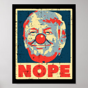 Poster Nope anti-Trump clown Vintage Retro Impeach Non Do