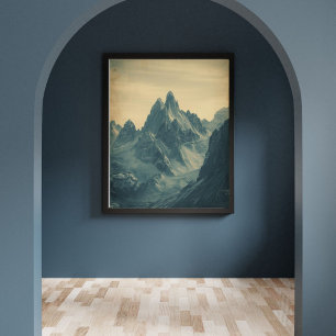 Poster Nord désertique – Montagne nordique vintage 