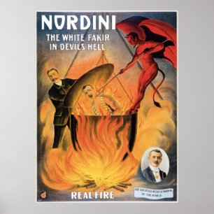 Poster Nordini~ dans l'acte magique vintage d'enfer de