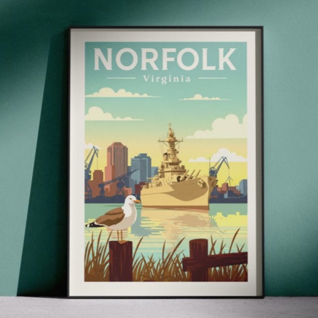 Poster Norfolk Virginie vintage (Créateur téléchargé)