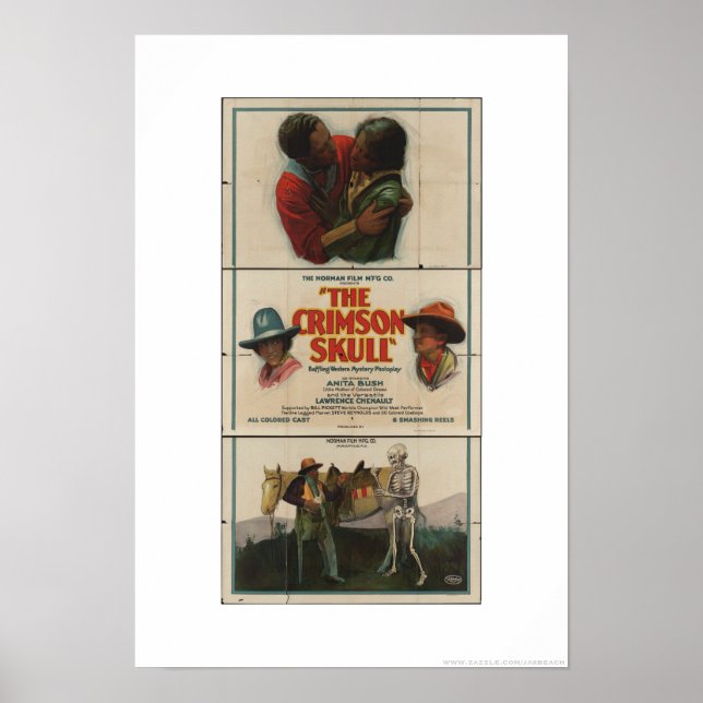 Poster Norman Fil Co. présente l'affiche crâne Crimson (Devant)