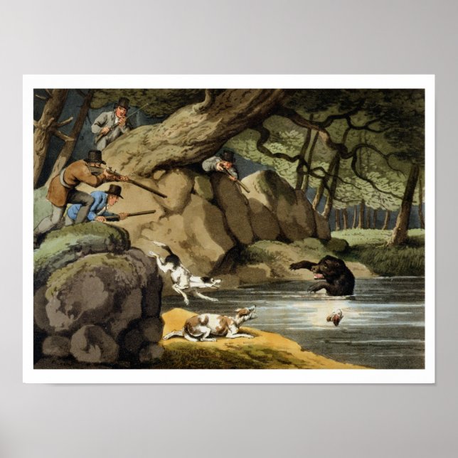 Poster North America Bear Hunt, gravée par Matthew Dubou (Devant)