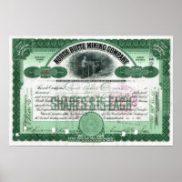 North Butte Mining Company Certificat Stock Poste