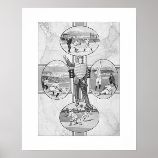 Poster North East South West Basball, Art Print