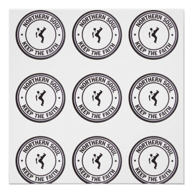 Poster Northern Soul Keep The Faith Slogans & Dancer (Devant)