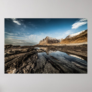 Poster Norvège Îles Lofoten Montagne