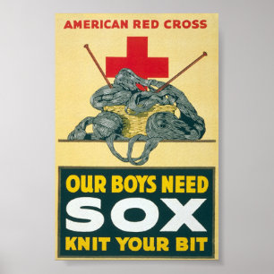 Poster Nos garçons ont besoin de sox - tricotez votre mor