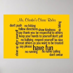 Poster Nos règles de classe scolaire