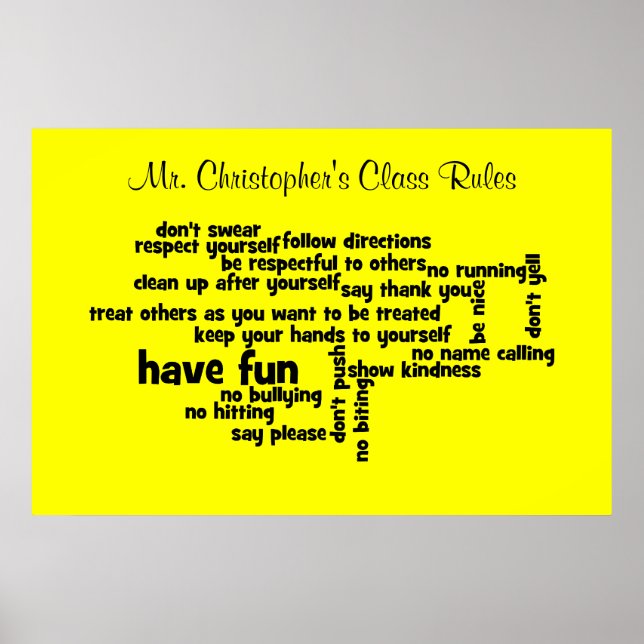 Poster Nos règles de classe scolaire (Devant)