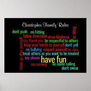 Poster Nos règles de famille