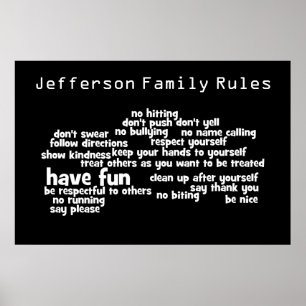 Poster Nos règles de famille