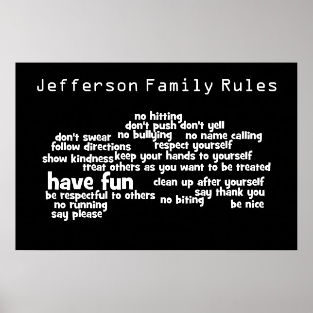 Poster Nos règles de famille (Devant)
