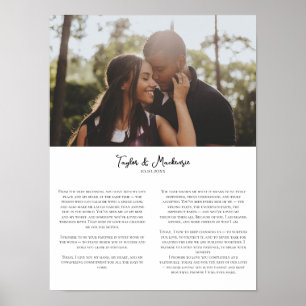 Poster Nos Vœux de Mariage et Photo personnalisés Minimal