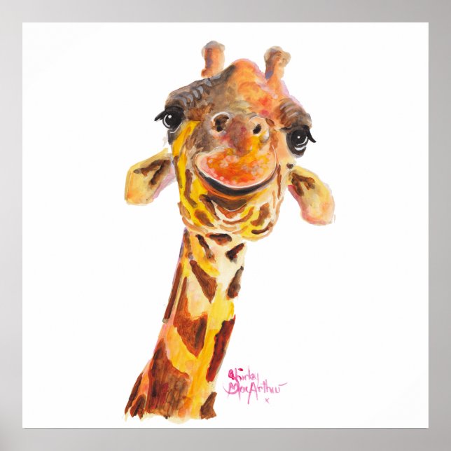 Poster Nosey Giraffe ' Jo ' by Shirley MacArthur (Devant)