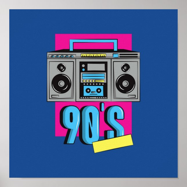 Poster nostalgie de la boombe musicale des années 90 (Devant)