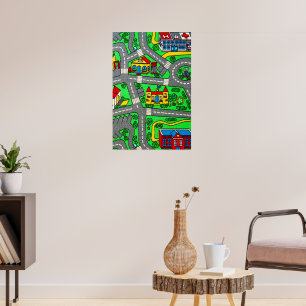 Poster nostalgie des années 90, Moquette de piste Voiture