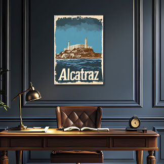 Poster Nostalgique Vintage Alcatraz Travel