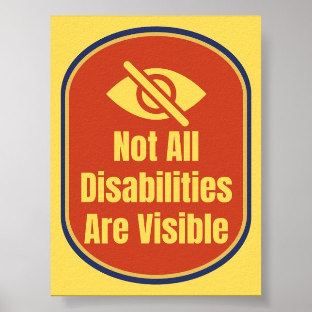 Poster Not All Disabilities Are Visible - Blind Version (Devant)